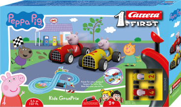 Carrera 1.First 63043 Peppa Pig - Kids GranPrix - Rennbahn mit 2 Autos