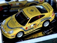BBurago Porsche 911 (996) GT3 gelb + Decals 22 Heidsieck 1:18
