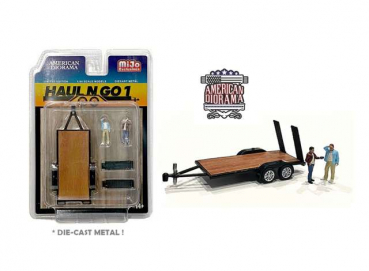 American Diorama MiJo Exclusives Haul N Go Set - Trailer mit 2 Figuren 1:64 Modellauto