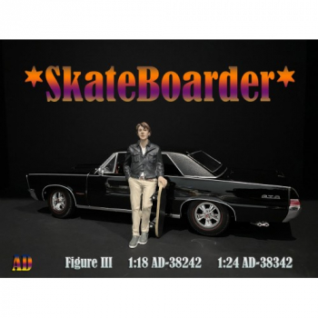 American Diorama 38242 Mann in schwarzer Jacke 1:18 Figur 1/1000 Skateboarder