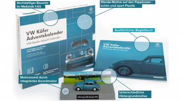Franzis VW Käfer 1:43 Adventskalender 2020 Volkswagen Modellauto für Männer Kinder