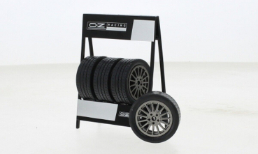 IXO OZ Superturismo WRC Radsatz (4 Felgen mit Reifen) 36mm mit Reifenregal 1:18 Diorama