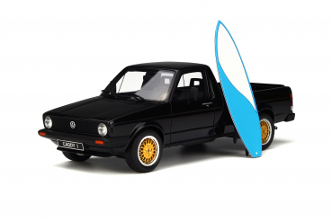 Otto Models 665B - VW Caddy Pickup 1980 schwarz mit blauen Surfbrett 1:18 limitiert 1/1000