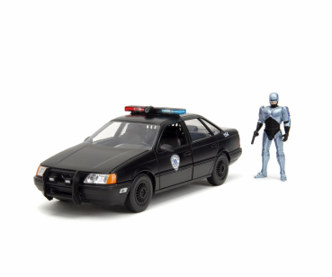Jada Toys 253255060 Robo Cop + Ford Tarus 1986 schwarz 1:24 Modellauto