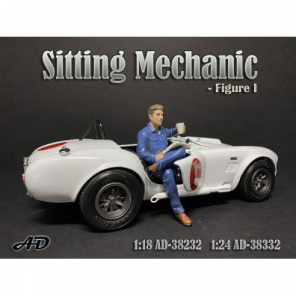 American Diorama 38232 Sitting Mechanic Sitzender Mechaniker 1:18 Figur 1/1000