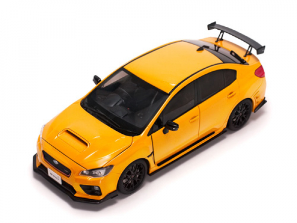 Sunstar 5551 Subaru WRX Sti 2015 gelb S207 NBR Challenge Package 1:18 Modellauto