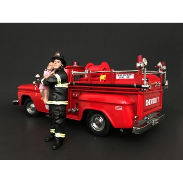 American Diorama 77460 Feuerwehr Mann Lebensretter 1/1000 1:18