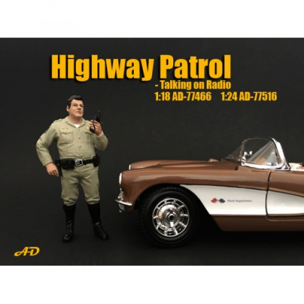 American Diorama 77466 Highwy Patrol US Polizei - Polizist spricht ins Funkgerät 1/1000 1:18