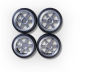 Preview: Carson 1:10 Wheelset 6 Spoke Design silver for Tamiya