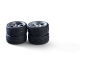 Preview: Carson 1:10 Wheelset 6 Spoke Design silver for Tamiya