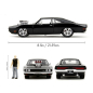 Preview: Fast & Furious 1970 Dodge Charger schwarz mit Figur Tom  1:24 Modelcar Jada Toys 253205006