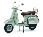 Preview: Schuco Vespa PX 125 silber mit Gepäckträger 70 Jahre 1:10 limitiert 1/1000 Motorradmodell