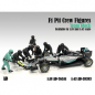 Mobile Preview: American Diorama 76551 Formel 1 Pit Crew schwarz 1:18 F1 Mechaniker Figuren 1/1000
