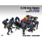 Preview: American Diorama 76555 Formel 1 Pit Crew II blue-purple Redbull 1:18 F1 Mechaniker Figuren 1/1000 + DECALS