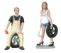 Preview: Motorhead 770 The Brigade Figuren Set Derek & Meg 1:18 Mechaniker 2 Stück