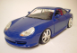 Preview: BBurago Porsche 911 (996) GT3 blau + 02-5 (umgebautes Modell) 1:18