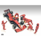 Preview: American Diorama 76556 Pit Crew Set III Team rot F1 Mechaniker 1:18 limitiert 1/1000