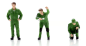 Preview: Figurenset Mechaniker John Deere grün 1:32 Modellauto Schuco 450391500