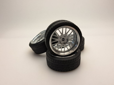 SD Felgen 16 Zoll "ALU" BBS LM silver 48,5mm 1:12 Modellauto Tuning