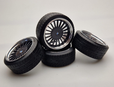 Preview: 1:12 SD Felgen 16 Zoll "ALU" Alpina II gunmetal 48,5mm modelcar Tuning