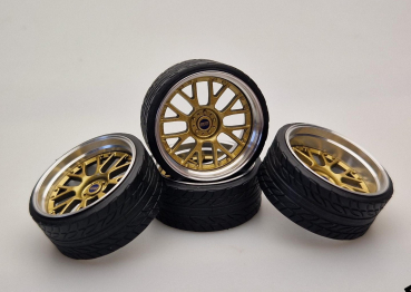 SD Felgen 19 Zoll "ALU" BBS RS-GT gold 34mm 1:18 Modelcar Tuning