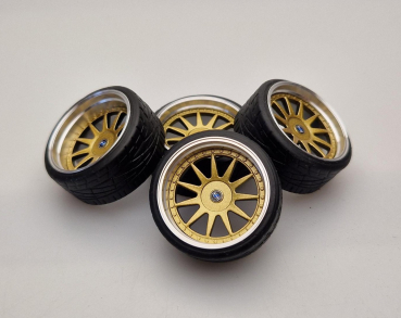 Preview: SD Felgen 18 Zoll "ALU" Hartge gold 32mm 1:18 Modellauto Tuning