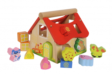 Eichhorn Steckhaus - Holz Bausteine Motorik Spielzeug für Kleinkinder
