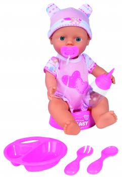 Simba New Baby Born Baby Care 30cm mit Pipi- und Trinken-Funktion für Mädchen NBB