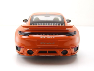 Minichamps PORSCHE 911 992 Turbo S Coupe 2021 Sport Design orange 1:18 Modellauto limitiert 1/504