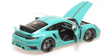 Minichamps PORSCHE 911 992 Turbo S Coupe 2021 Sport Design grün 1:18 Modellauto limitiert 1/504
