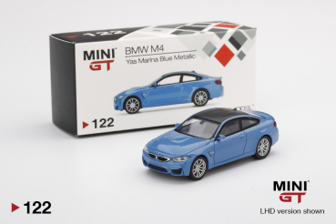 Mini GT BMW M4 (F82) Yas Marina Blau Metallic LHD 1:64 limited MGT00122