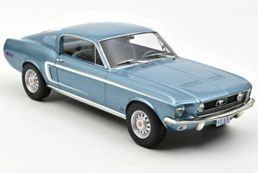 NOREV 122703 Ford Mustang Fastback 1968 light blue metallic 1:12 Modellauto