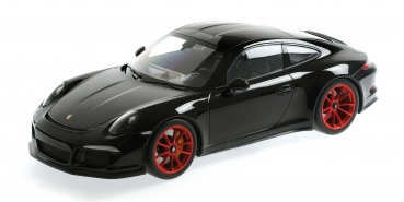 Minichamps 125066322 Porsche 911 R 991 schwarz mit roten Felgen2016 1:12 Modellauto