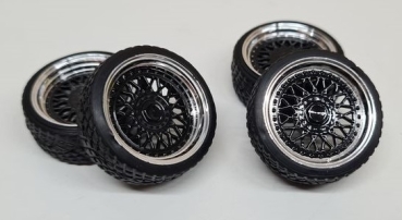 SD Felgen 15 Zoll BBS RM schwarz 30mm 1:18 Modellauto-Tuning