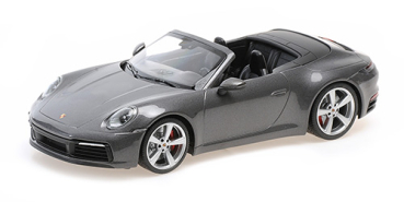 Minichamps PORSCHE 911 992 Carrera 4S Cabriolet 2019 grau metallic 1:18 Modellauto