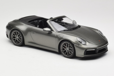 Minichamps PORSCHE 911 992 Carrera 4S Cabrio 2019 grau-grün metallic 1:18 Modellauto