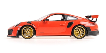 Minichamps 155068305 PORSCHE 911 991.2 GT2 RS 2018 orange / GOLDEN WHEELS 1:18 Modellauto