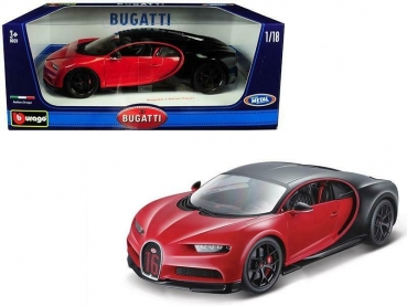 Bburago 11044R Bugatti Chiron Sport #16 rot-schwarz 1:18 Modellauto Supersportler