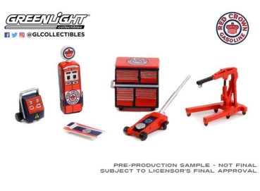 Greenlight Red Crown Gasoline Shop Tool Accessories Series 5 red/blue 1:64