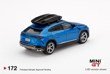 Mini GT Lamborghini Urus Blau Eleos mit Dachbox LHD 1:64 limited MGT00172