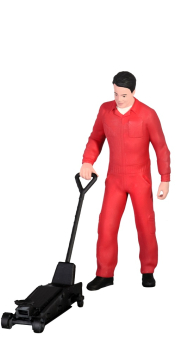 Atlantic 1:18 Figur Sam Mechaniker mit Wagenheber für Modellbau Diorama