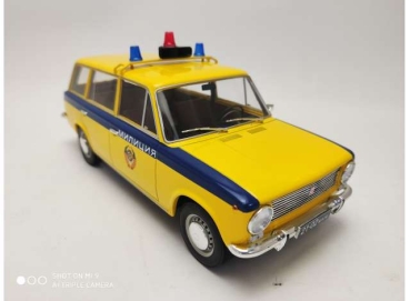 Triple9 1800233 Lada 2102 USSR Police 1970 yellow-blue 1:18 Modellauto