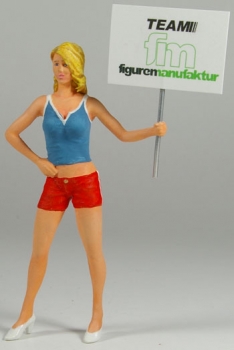 Figurenmanufaktur 180049 Gridgirl Niki - Frau mit Schild - Figur 1:18