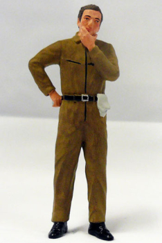 Figurenmanufaktur 180128 Mechaniker nachdenklich, brauner Overall - Figur 1:18