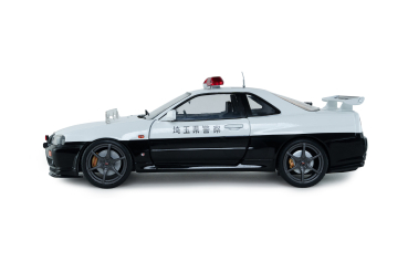 Preview: Nissan Skyline GT-R BNR34 Japan Polizei schwarz/weiß 1999 1:18 Solido 421186618 Modellauto