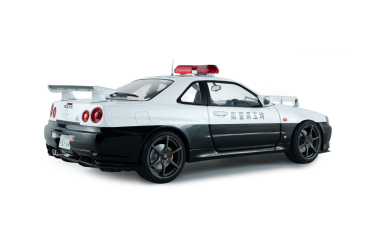 Preview: Nissan Skyline GT-R BNR34 Japan Polizei schwarz/weiß 1999 1:18 Solido 421186618 Modellauto