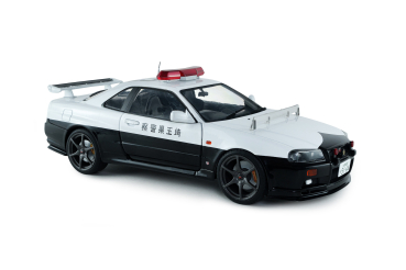 Nissan Skyline GT-R BNR34 Japan Polizei schwarz/weiß 1999 1:18 Solido 421186618 Modellauto