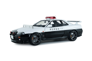 Nissan Skyline GT-R BNR34 Japan Polizei schwarz/weiß 1999 1:18 Solido 421186618 Modellauto