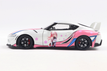 Toyota GR Supra Solido Works Itasha 2024 white/rosa 1:18 Modelcar Solido 421186453