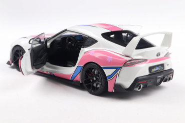 Toyota GR Supra Solido Works Itasha 2024 white/rosa 1:18 Modelcar Solido 421186453
